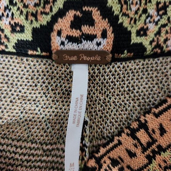 Free People Sun in the West Black Magic Combo Pull on Knit Pant Sz Med MSRP $128 - Picture 7 of 9